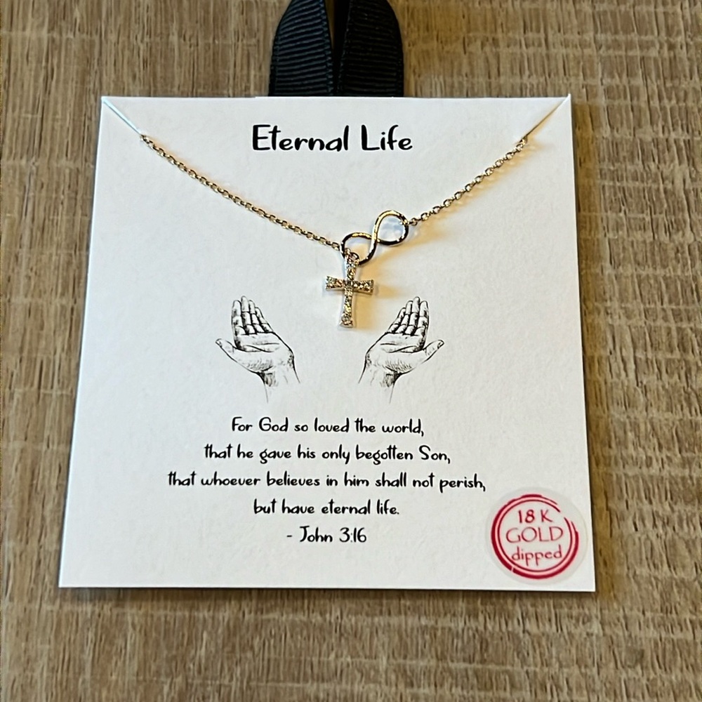 Gold Infinity Cross Necklace